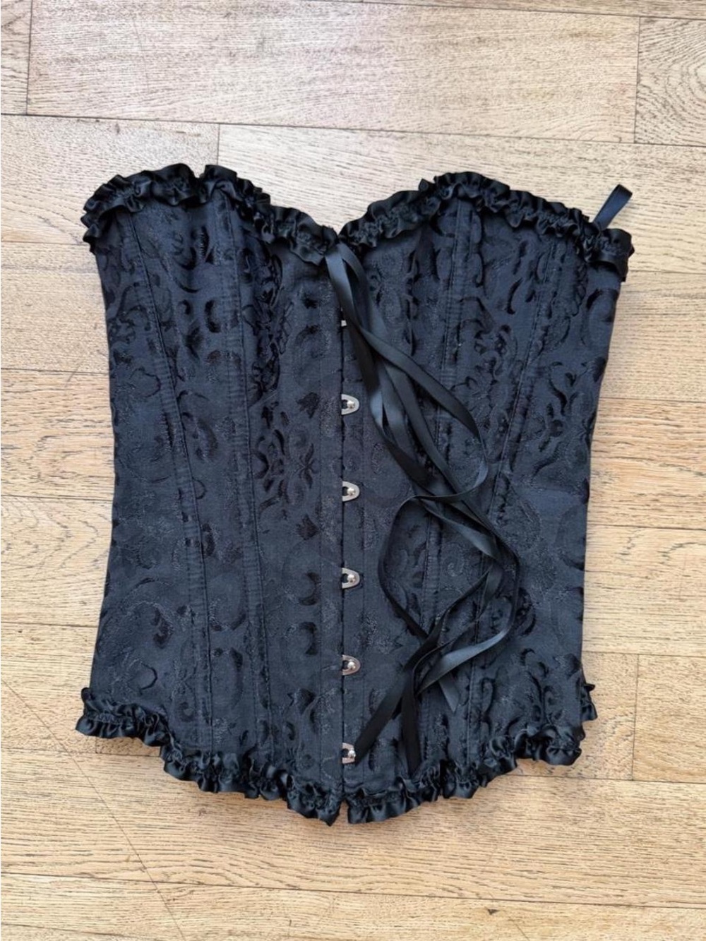 Y2K Black Lace-Up Corset Dark Coquette Bustier